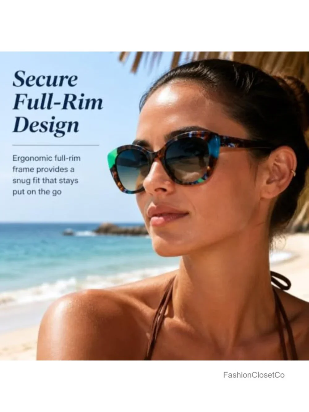 Polarized Cat Eye Sunglasses Acetate Frame UV400 Protection Oversized Vintage